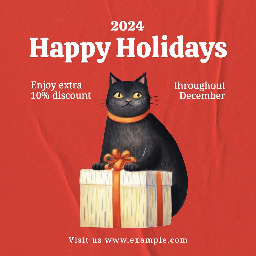 Happy holidays Instagram post template