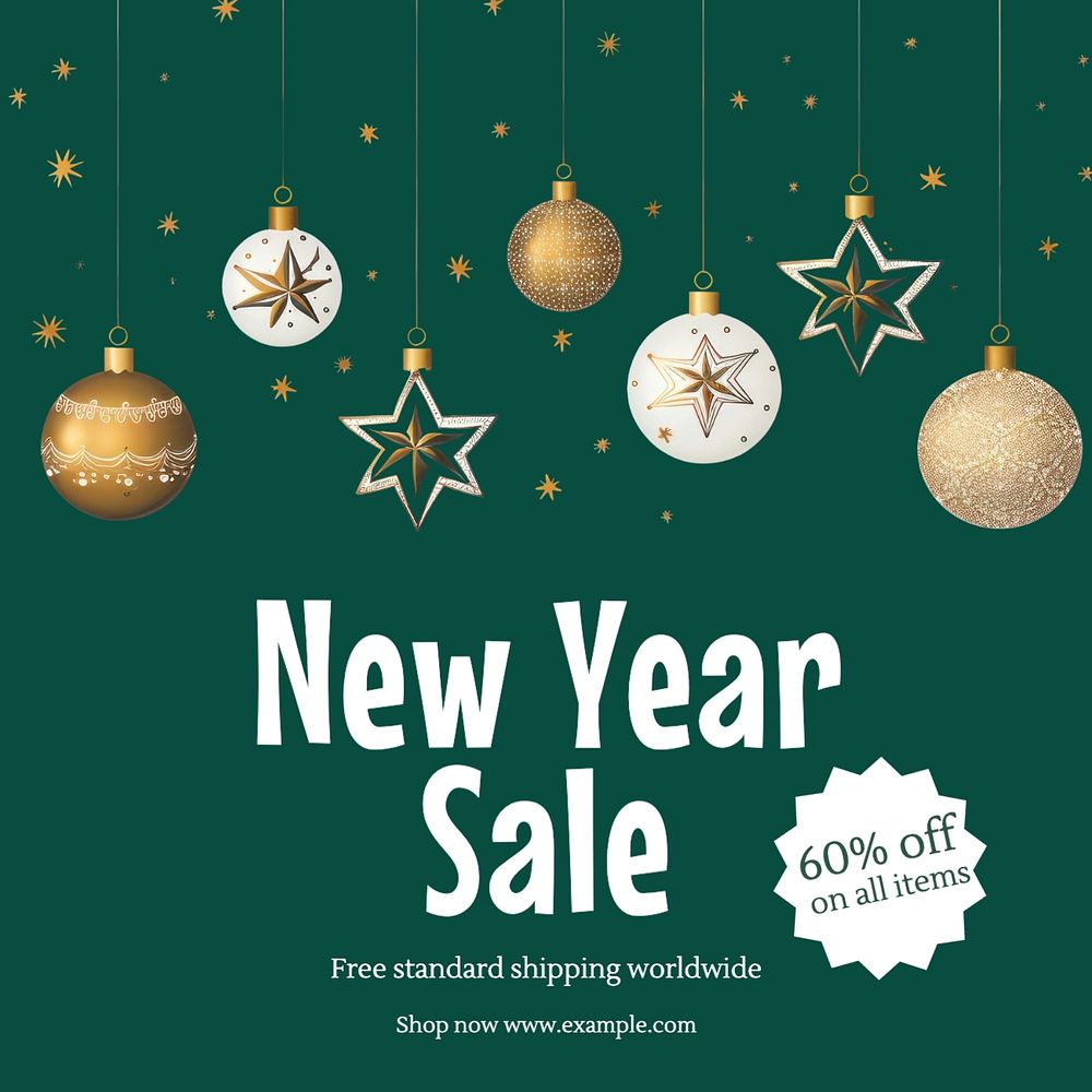 New Year sale Instagram post template