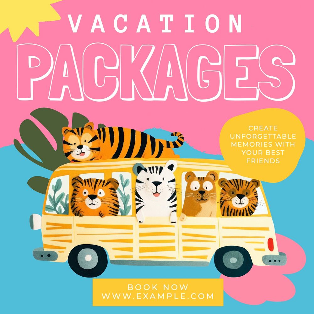 Vacation packages Instagram post template