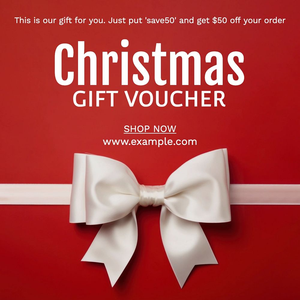 Christmas gift voucher Instagram post template