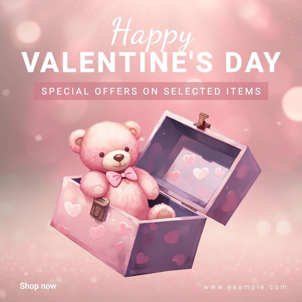 Valentine's day sale Instagram post template