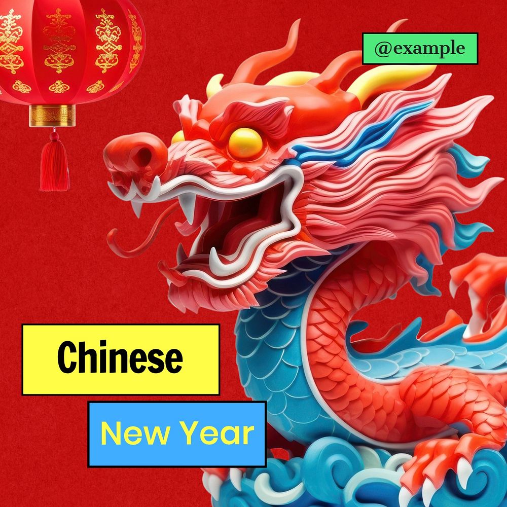 Chinese new year Instagram post template