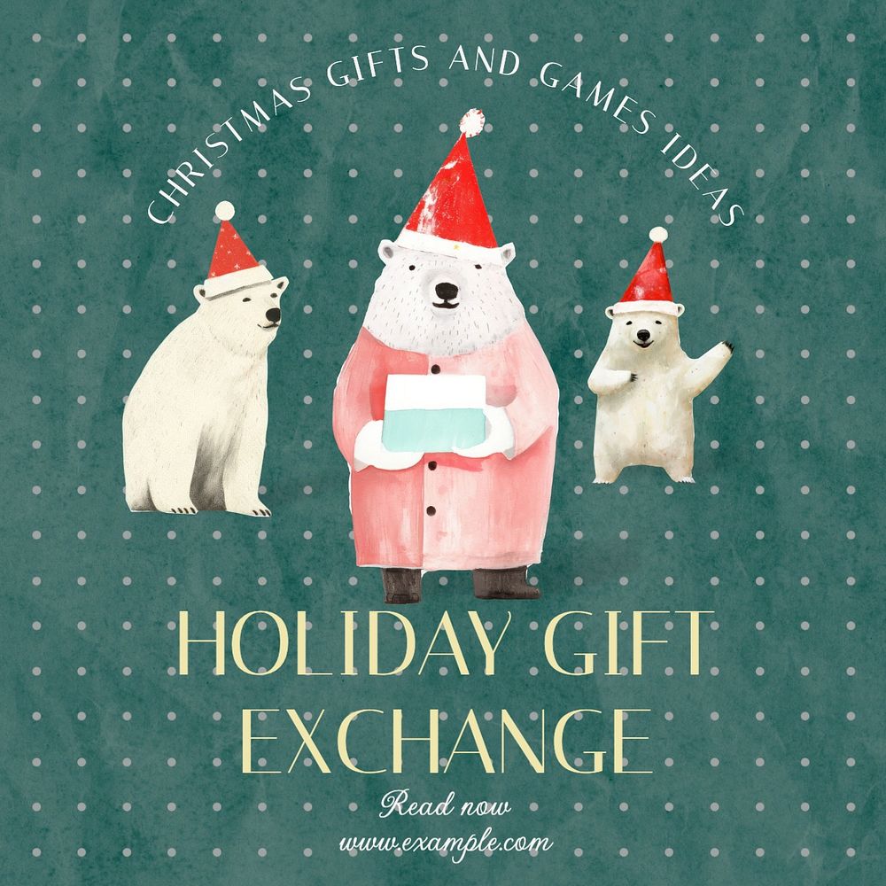 Holiday gift exchange Instagram post template