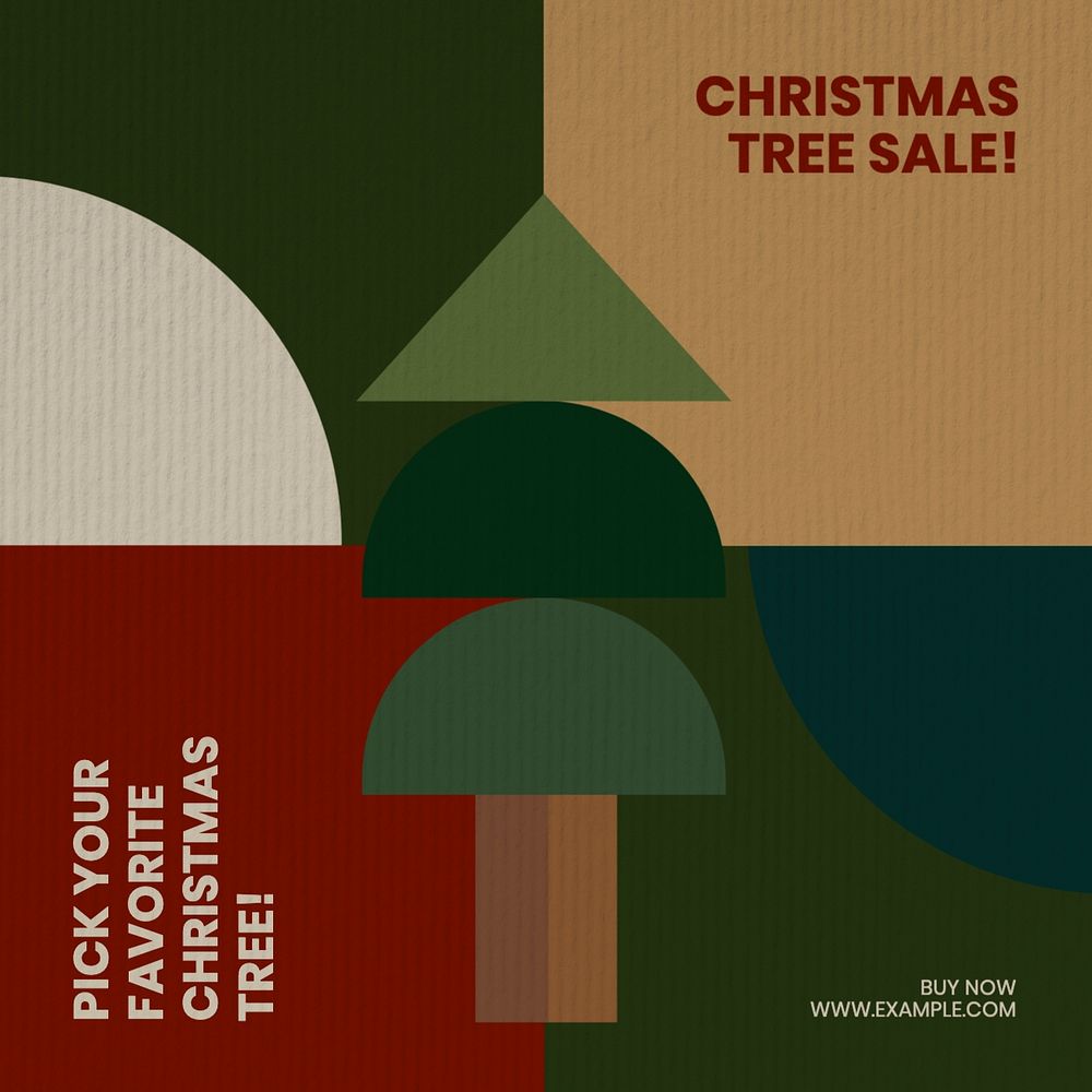 Christmas tree sale Instagram post template