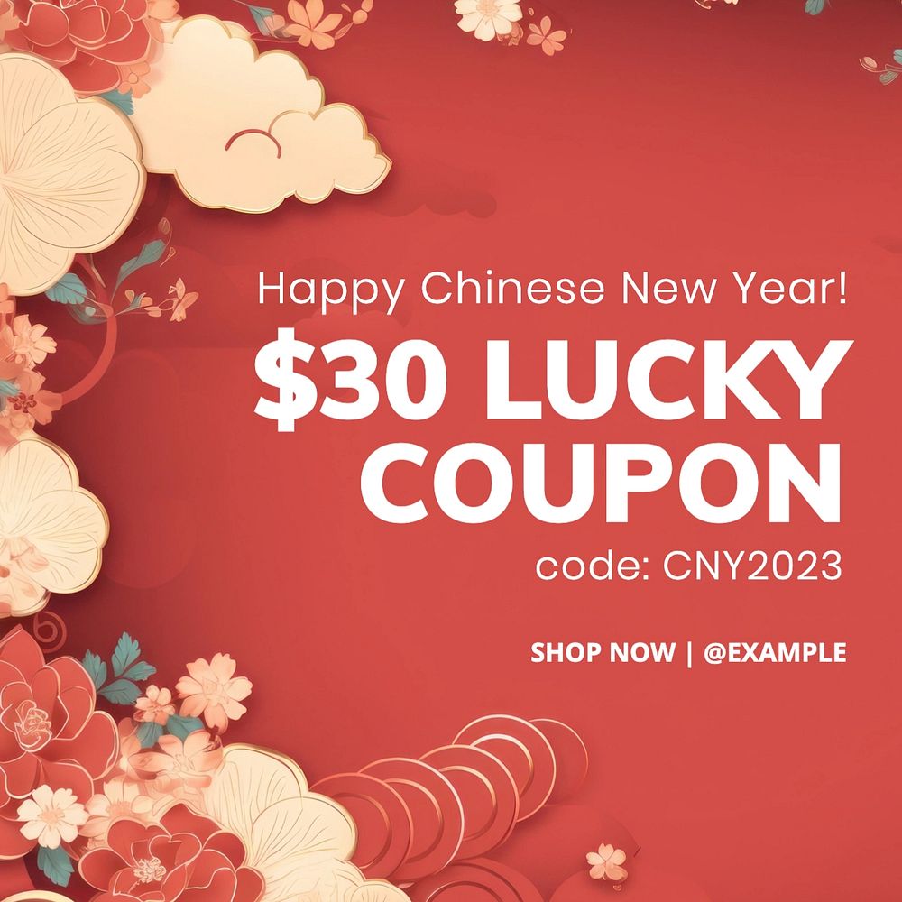 Lucky coupon Instagram post template