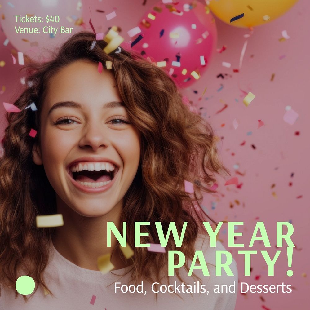 New Year party Instagram post template