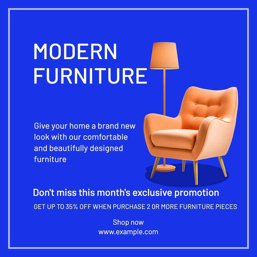 Furniture sale promotion Instagram post template