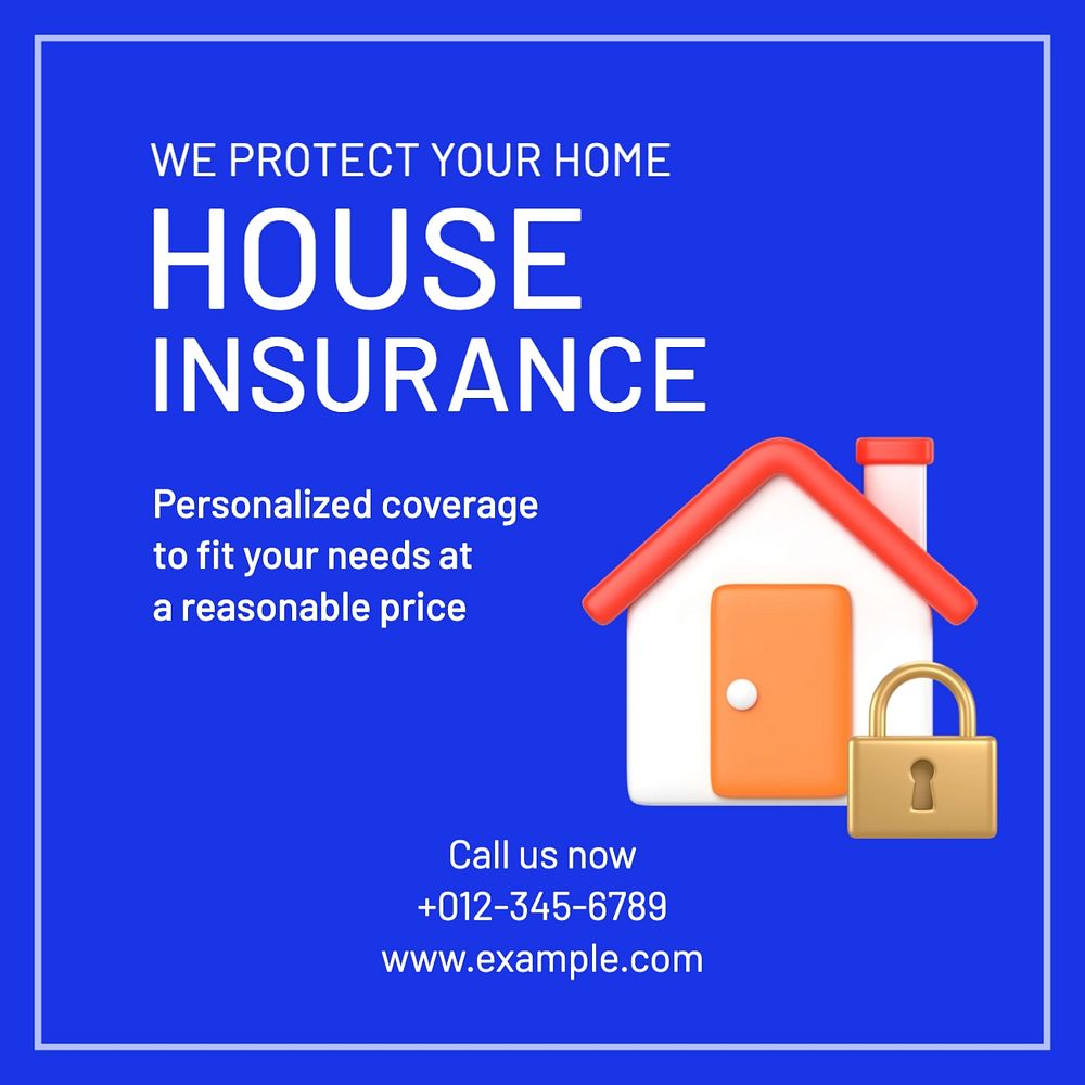 House insurance Instagram post template