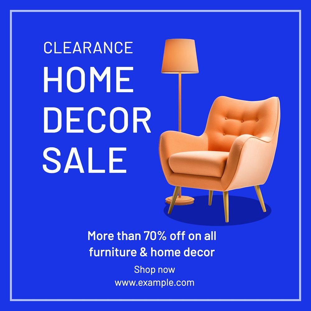 Home decor sale Instagram post template