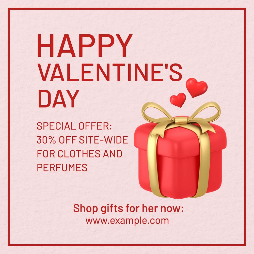 Valentine's day sale Instagram post template