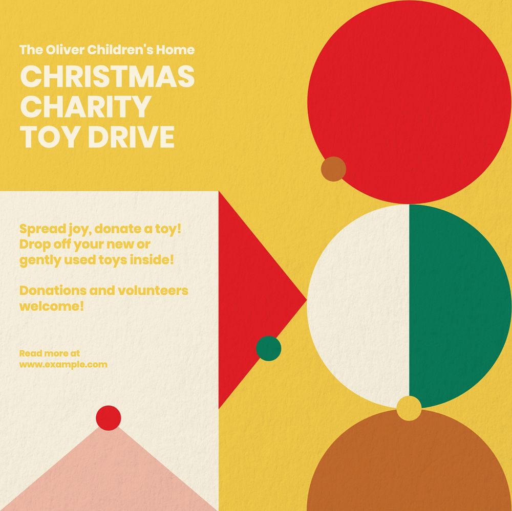 Christmas toy drive Instagram post template