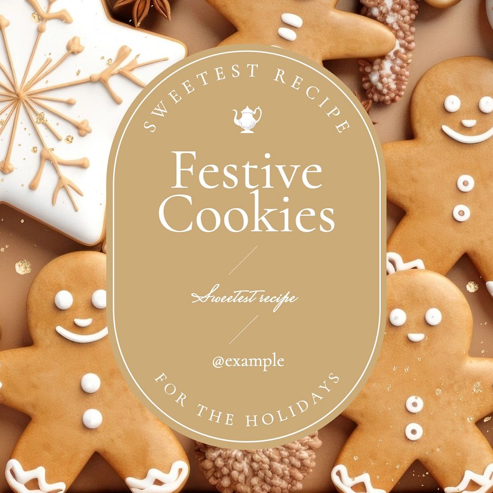 Festive cookie recipe Instagram post template