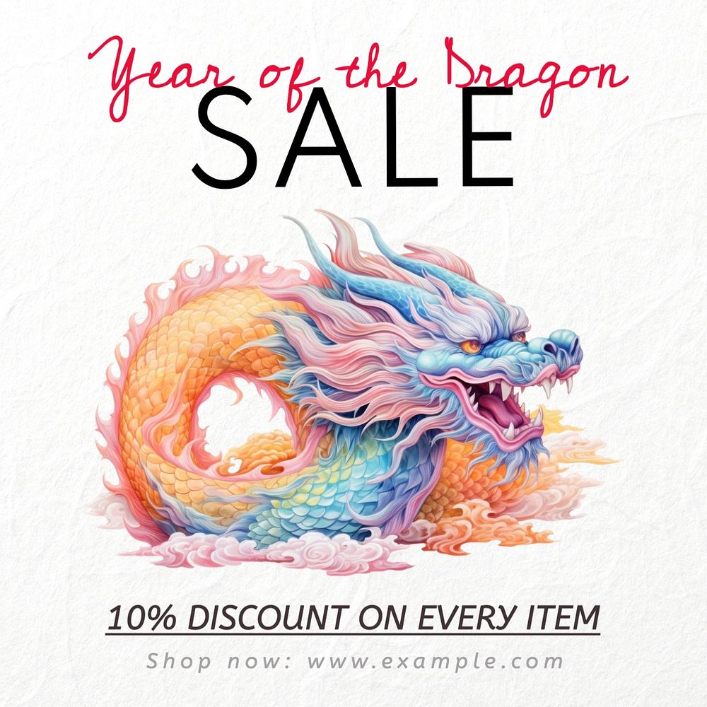 Chinese New Year sale Instagram post template