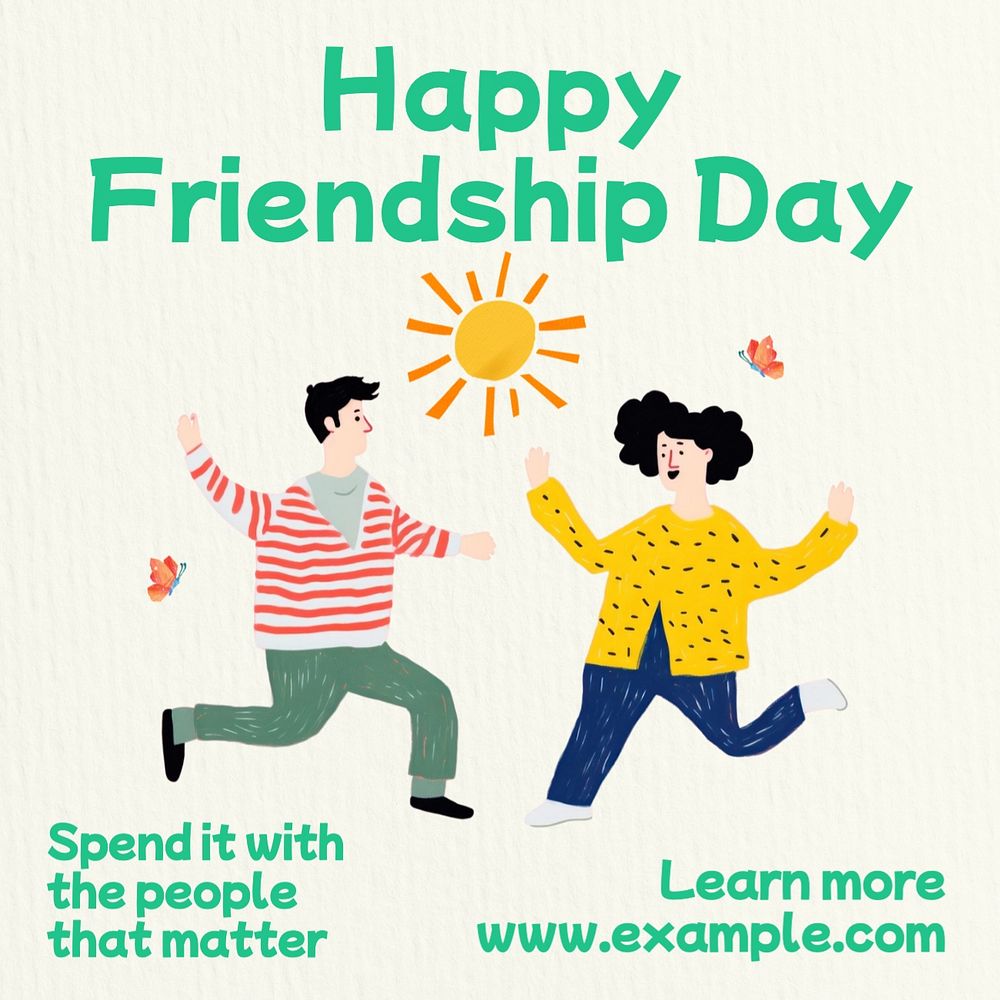 Happy friendship day Instagram post template