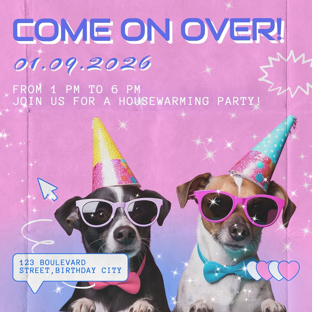 Housewarming party Instagram post template