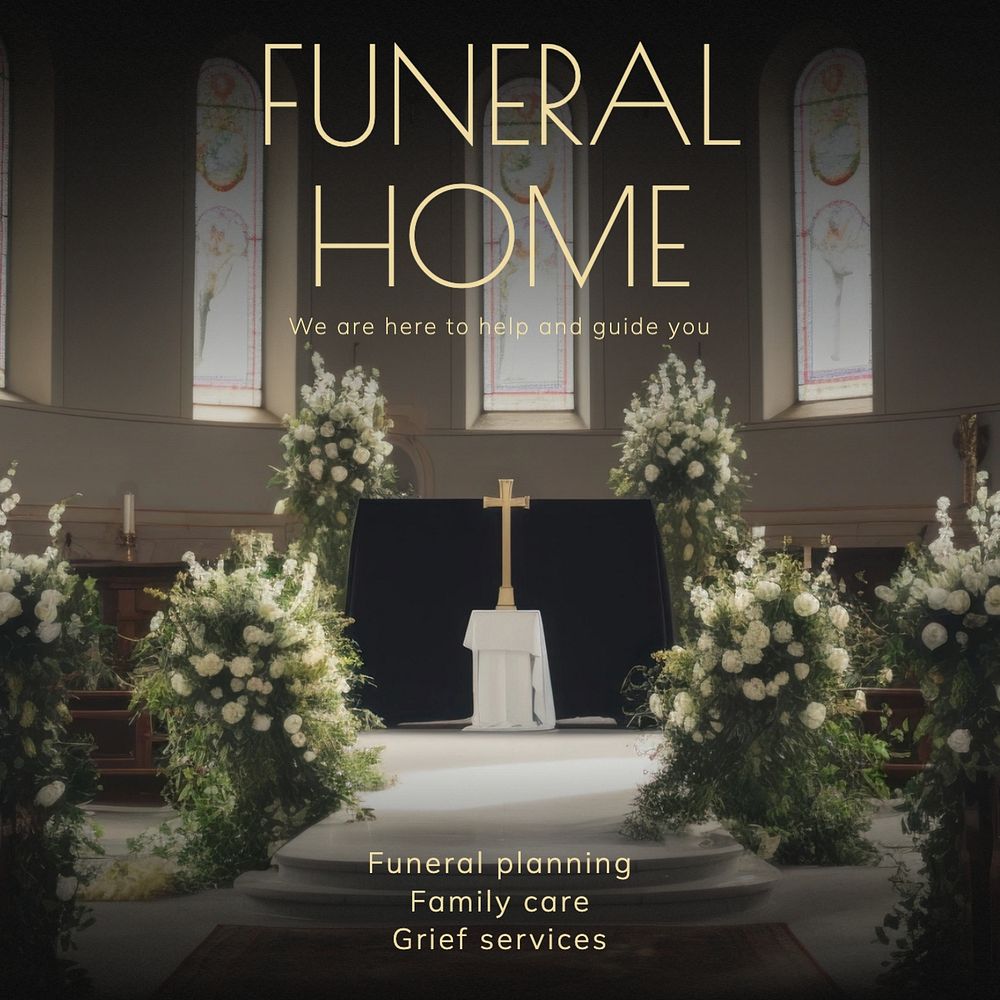 Funeral home Instagram post template