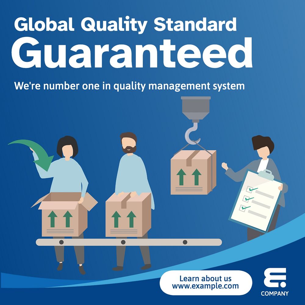 Global quality standard Facebook post template