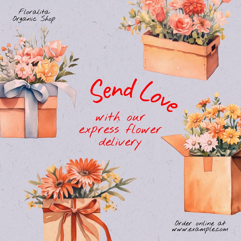 Flower delivery Instagram post template