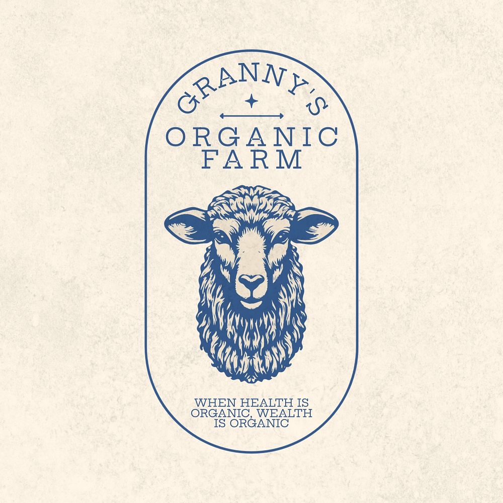 Organic farm vintage logo template