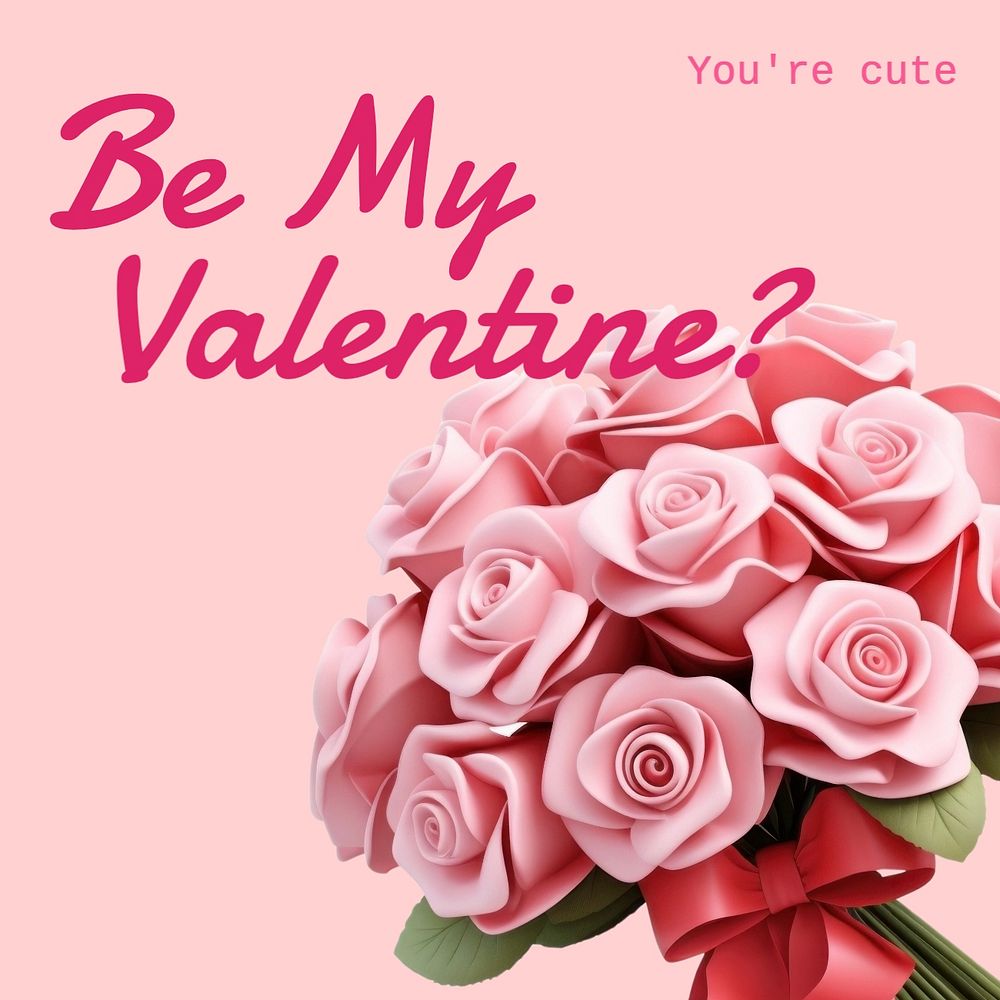 Be my valentine Instagram post template