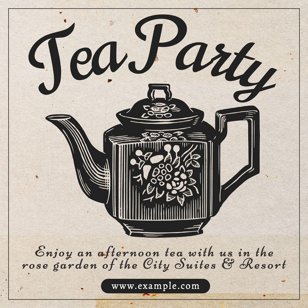 Tea party Instagram post template