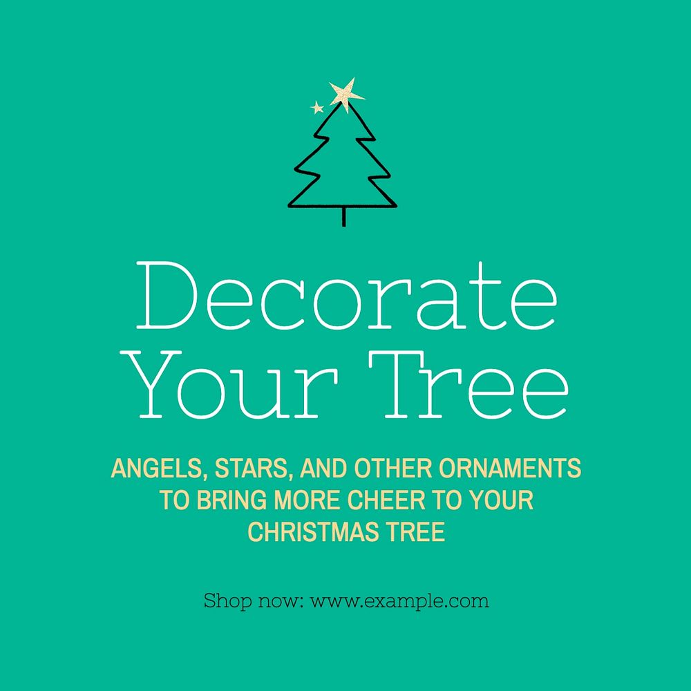 Christmas tree decoration Instagram post template