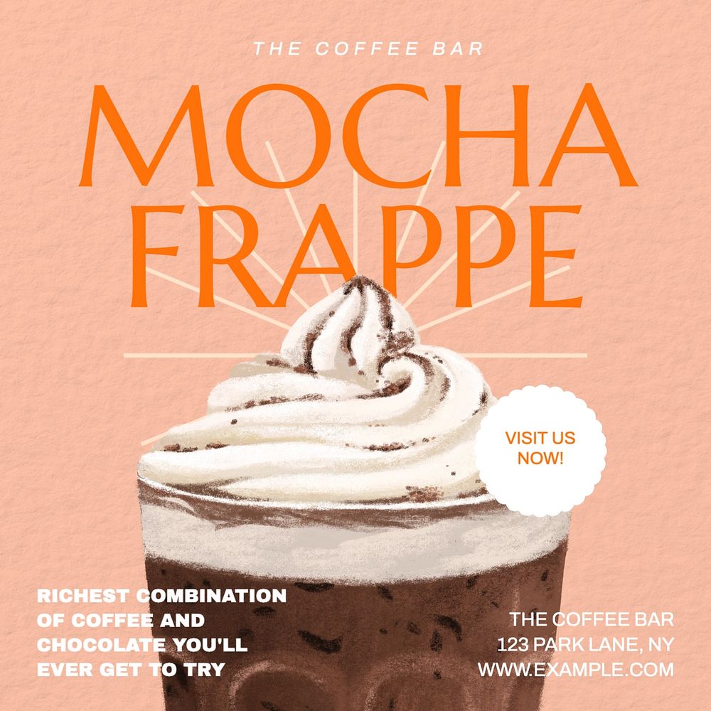 Mocha frappe Instagram post template