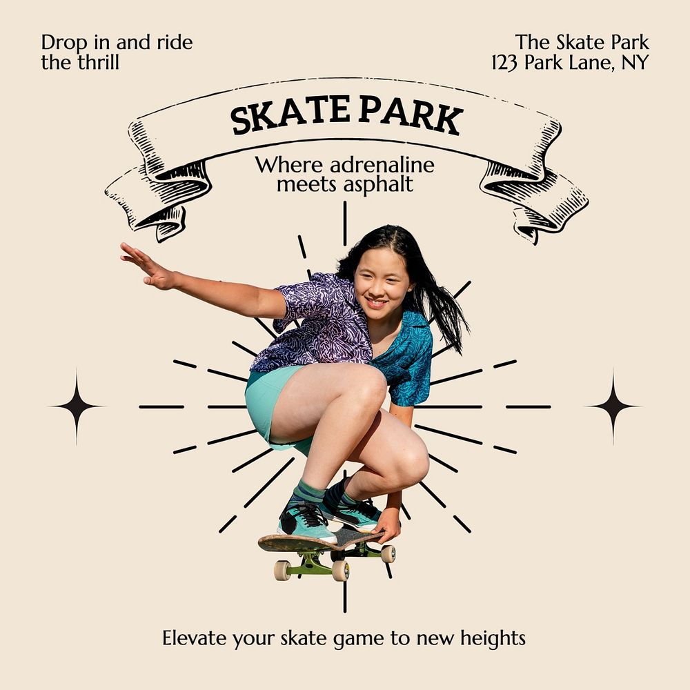 Skate park Instagram post template