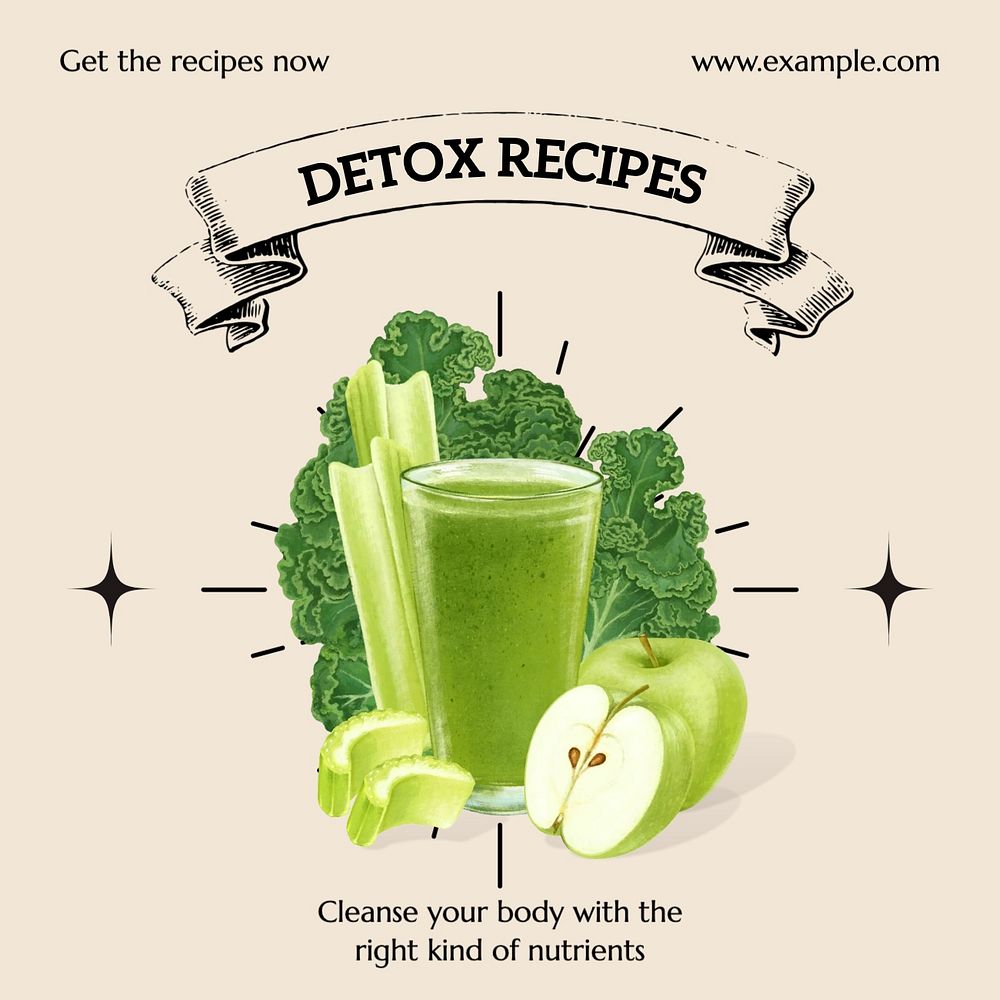 Detox recipes Instagram post template