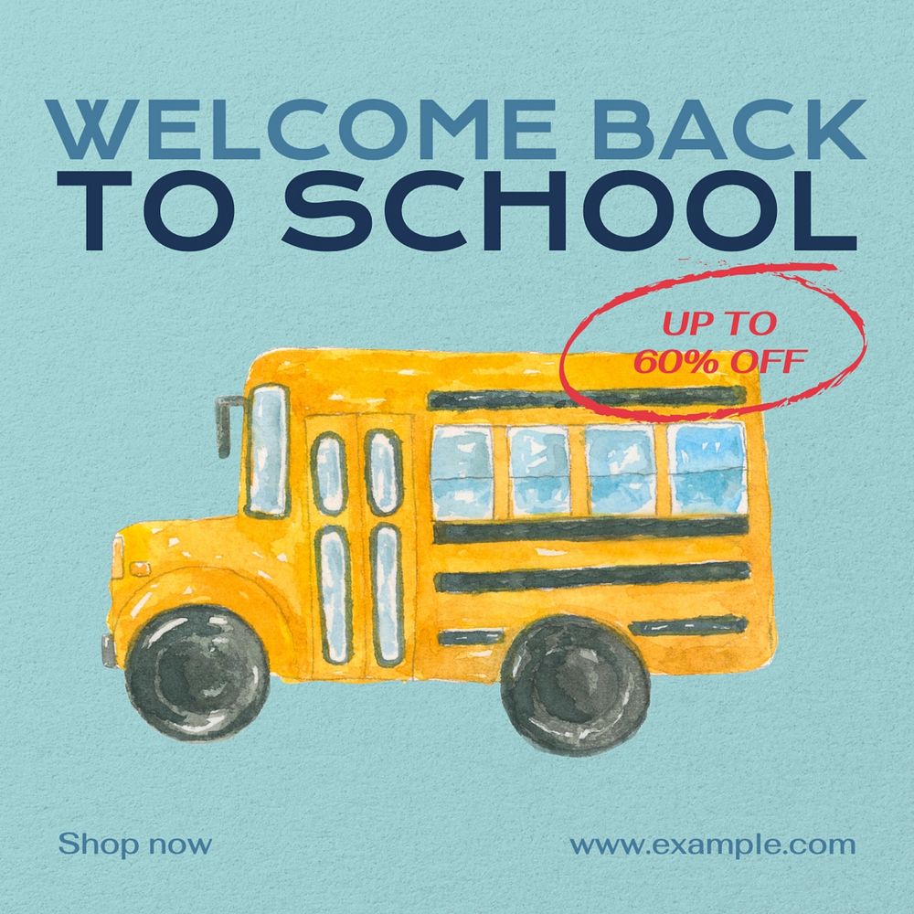 Back to school sale Instagram post template