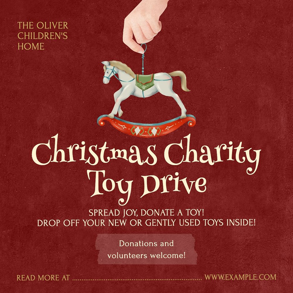 Christmas toy drive Instagram post template