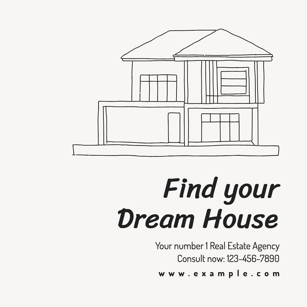 Dream house Instagram post template