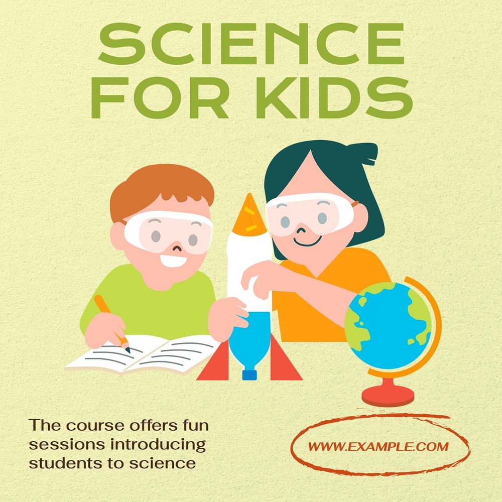 Kids science class Instagram post template