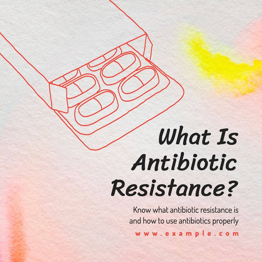 Antibiotic resistance Instagram post template