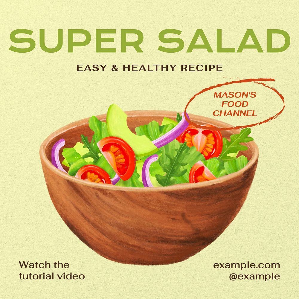 Salad recipe Instagram post template