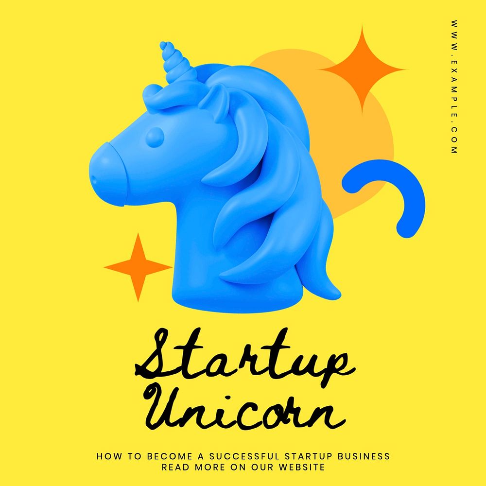 Startup unicorn Instagram post template