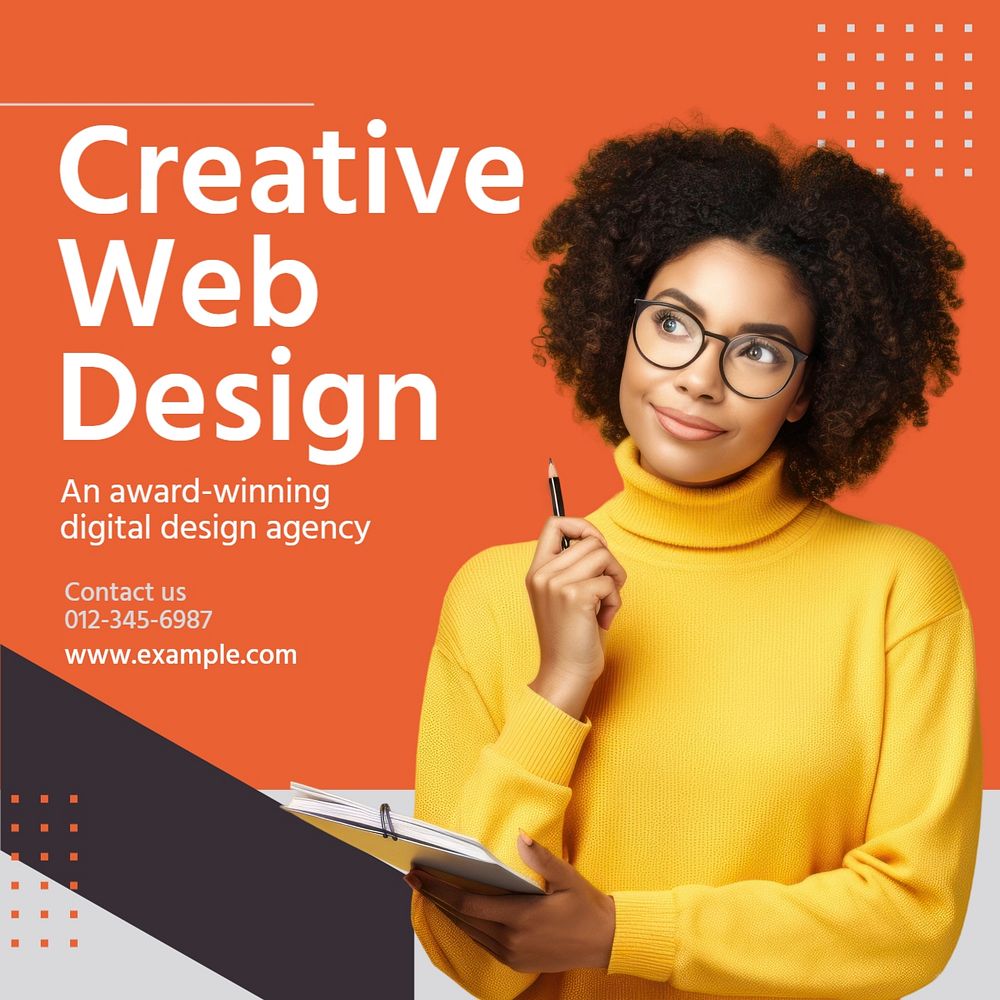 Creative web design Instagram post template