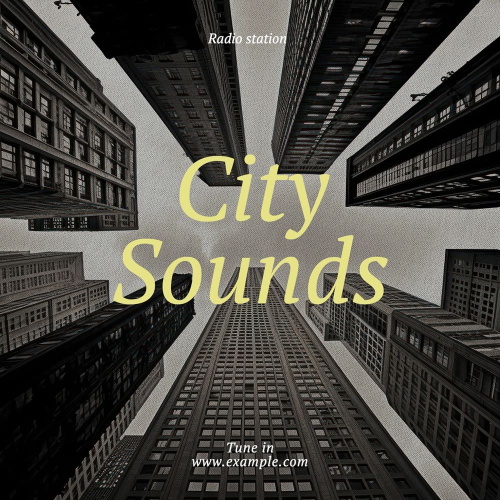 City sounds Instagram post template