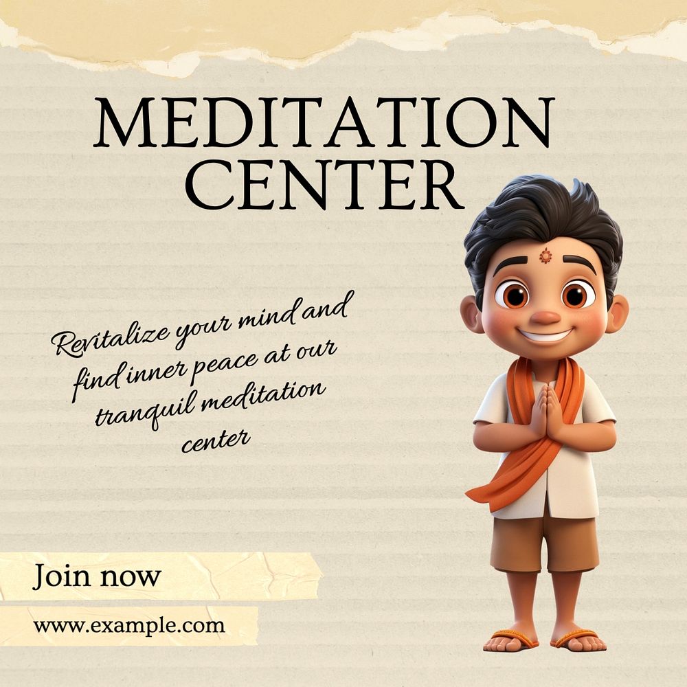 Meditation center Instagram post template