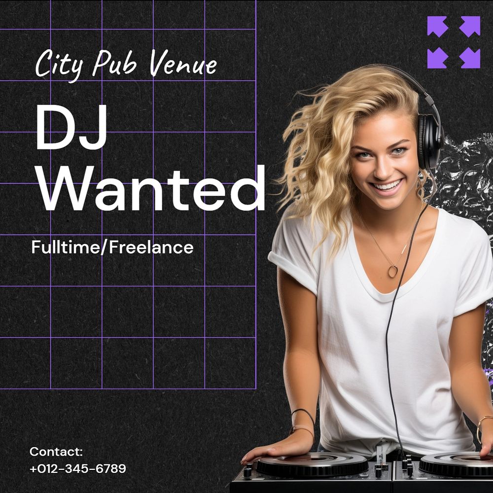 DJ wanted Instagram post template