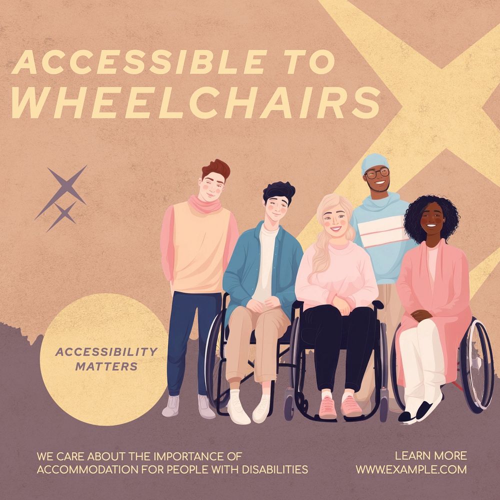 Wheelchair accessibility Instagram post template