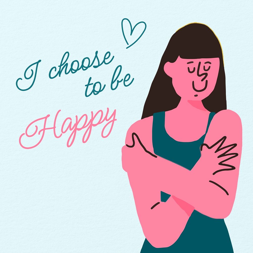 Choose happy Instagram post template