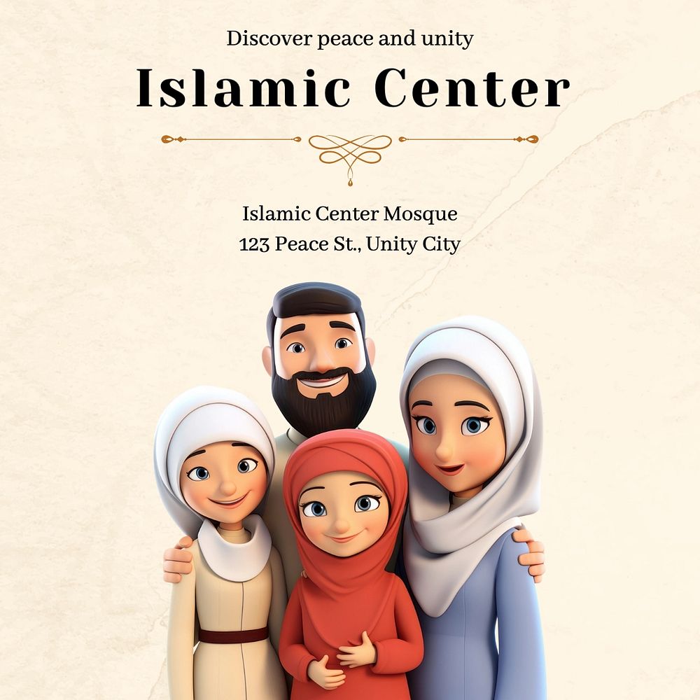 Islamic center Instagram post template