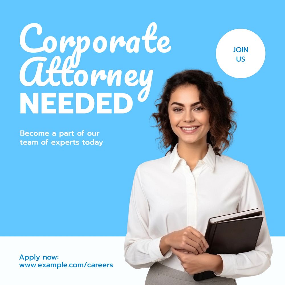 Corporate attorney recruitment Instagram post template