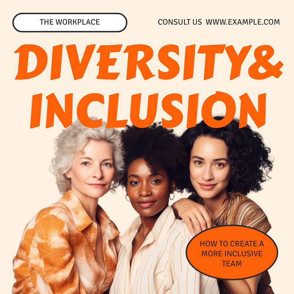 Diverse workplace Instagram post template