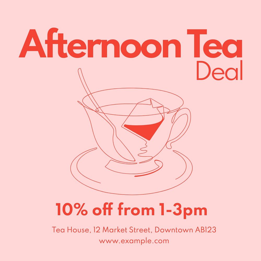 Afternoon tea deal Instagram post template