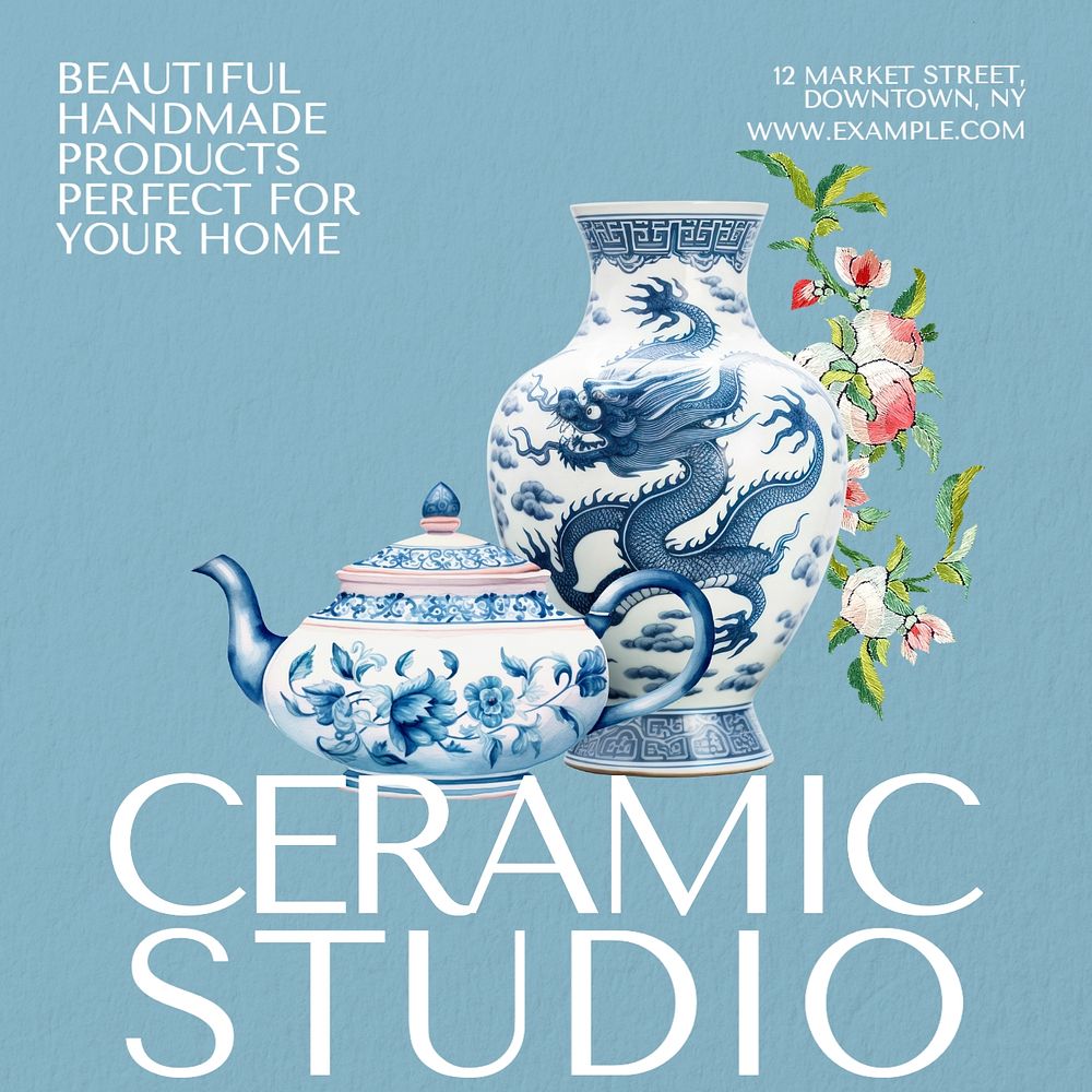 Ceramic studio Instagram post template