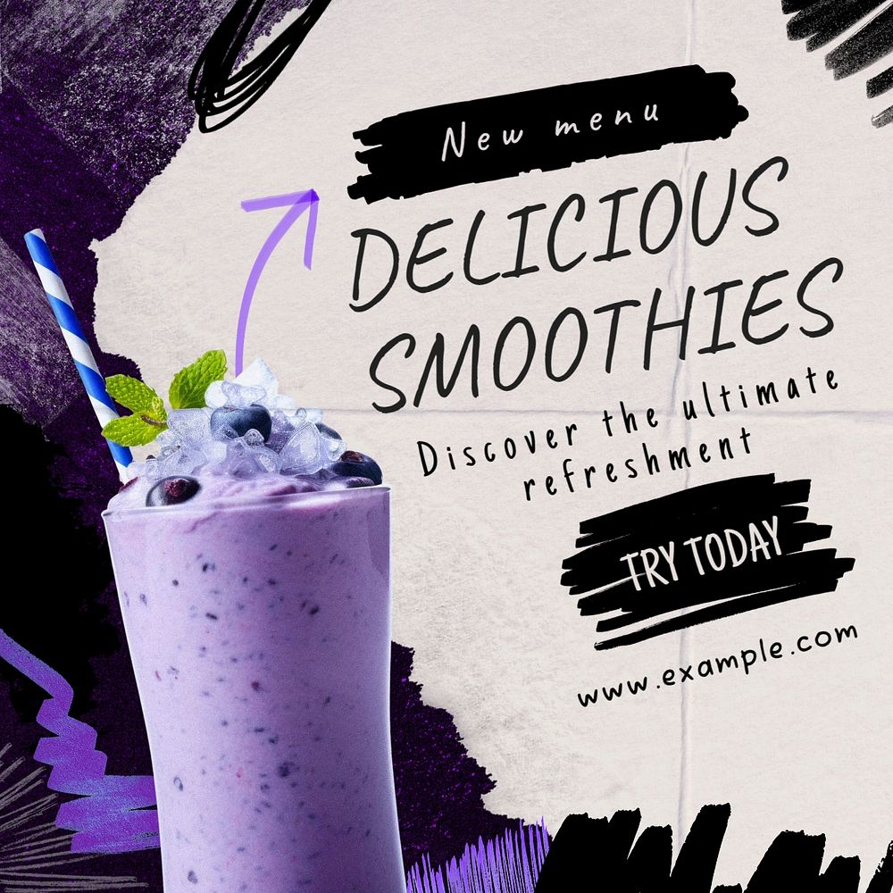 Delicious smoothies Instagram post template