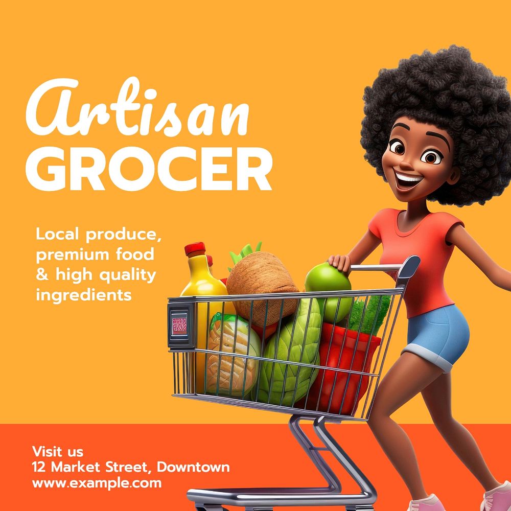 Artisan grocer Instagram post template