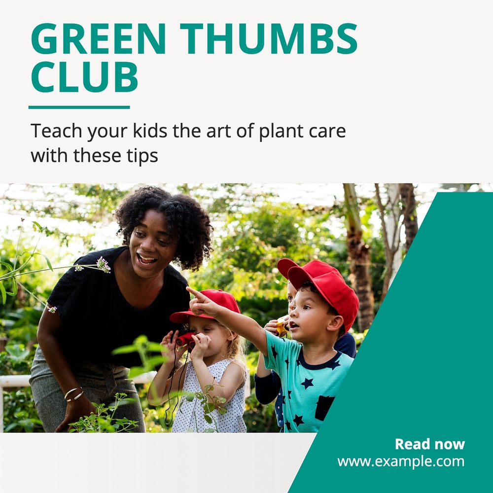 Green thumbs club Instagram post template